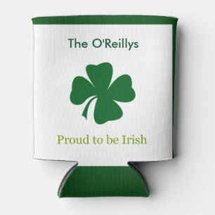 Proud to be Irish Personalized Shamrock Can Cooler