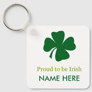 Proud to be Irish Shamrock Keychain