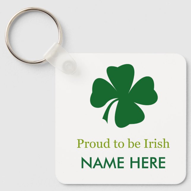 Proud to be Irish Shamrock  Keychain (Front)