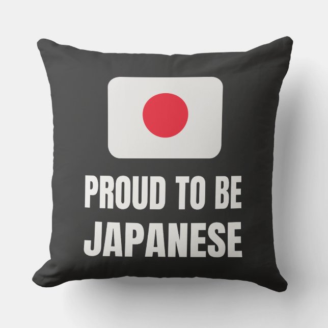 Proud to be Japanese Throw Pillow (Front)