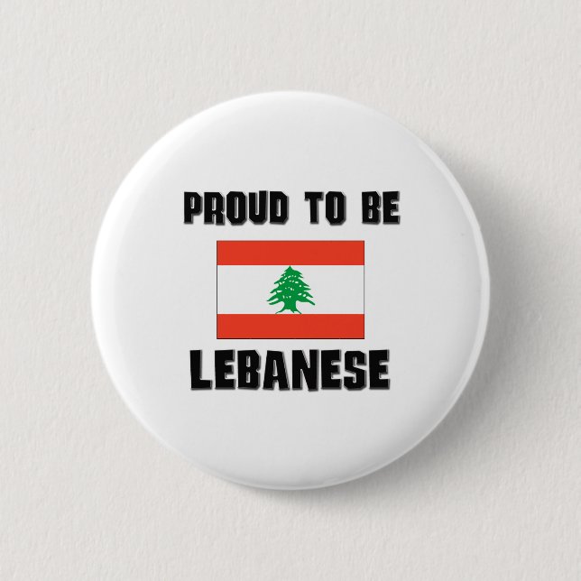 Proud To Be LEBANESE 2 Inch Round Button (Front)