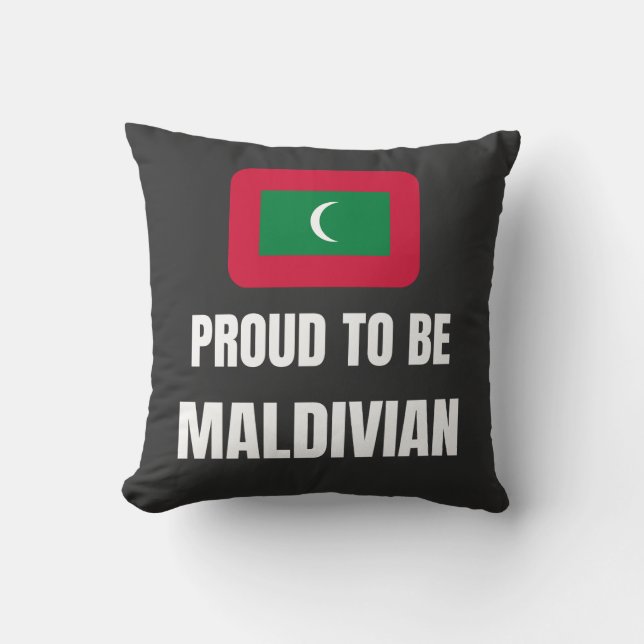 Proud to be Maldivian Throw Pillow (Front)