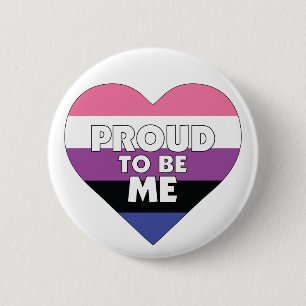Proud to Be Me genderfluid pride flag heart 2 Inch Round Button