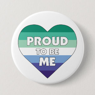 Proud to Be Me LGBTQ Gay Men Pride Heart 3 Inch Round Button