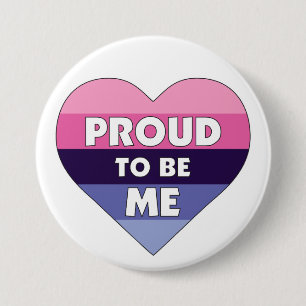 Proud to Be Me LGBTQ+ Omnisexual Pride Flag Heart 3 Inch Round Button