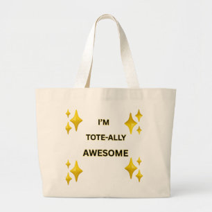 PROUD TO BE ME NATURAL COTTON MOTIVATIONAL TEEN LARGE TOTE BAG