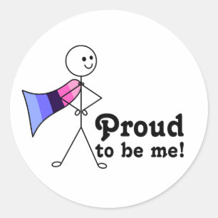 Proud to Be Me Omnisexual Pride flag super hero Classic Round Sticker