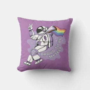 Proud To Be Myself Astronaut Throw Pillow