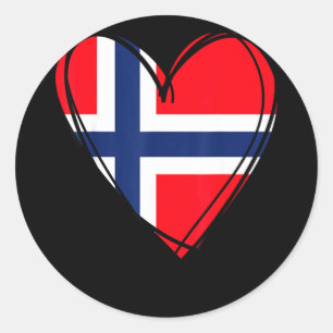 Proud to be norwegian dad mom boy kid cool norway classic round sticker