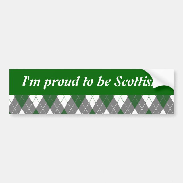 Proud to be plaid decorative custom bumper sticker (Front)