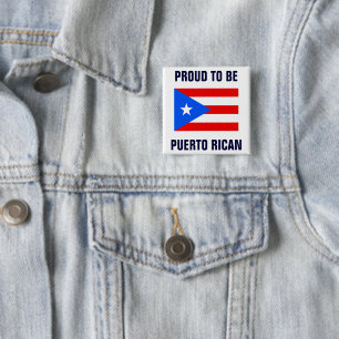 Proud to Be Puerto Rican 2 Inch Square Button