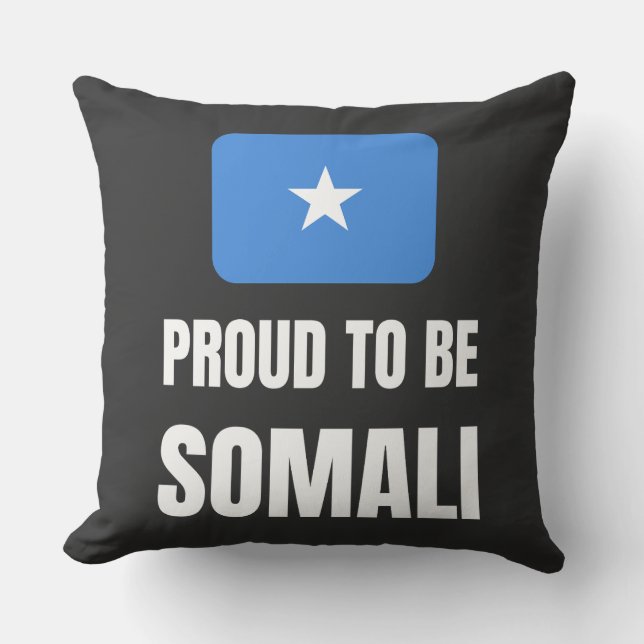 Proud to be Somali Throw Pillow (Front)