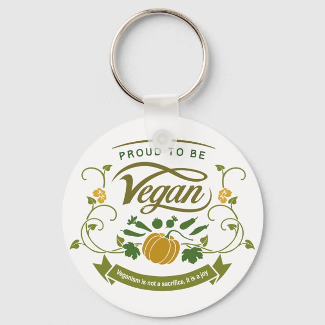 Proud to be Vegan Keychain (Front)