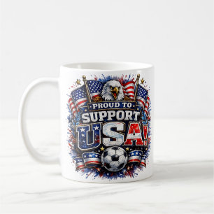 PROUD TO SUPPORT USA Soccer Fan American Coffee Mug