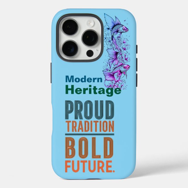 Proud Tradition, Bold Future Fish Border Design -  Case-Mate iPhone Case (Back)