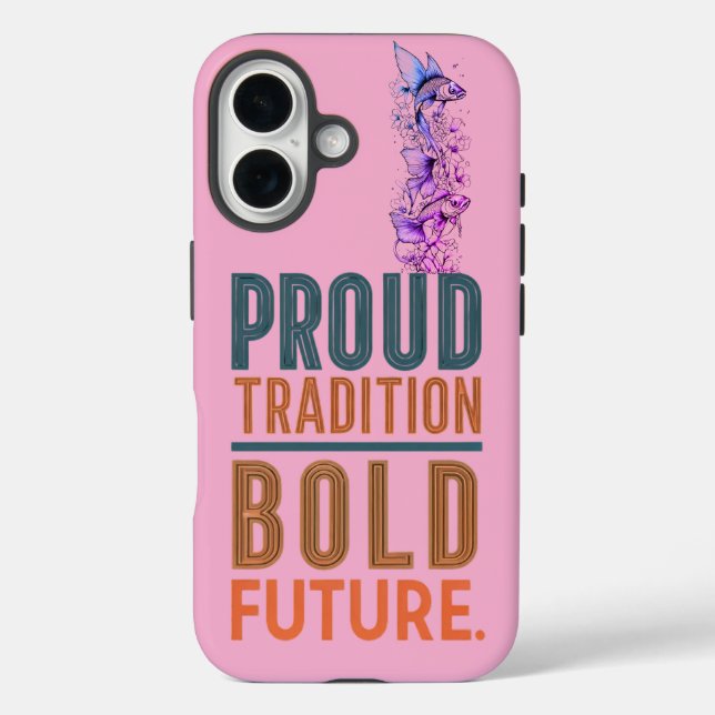 Proud Tradition, Bold Future Fish Border Design -  Case-Mate iPhone Case (Back)