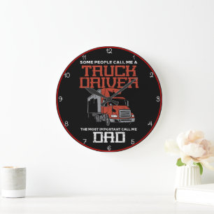 Proud Truck Driver, Call Me Dad Large Clock
