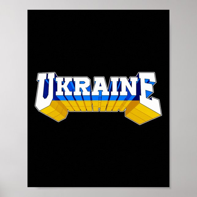 Proud Ukraine Flag Ukrainian  Poster (Front)