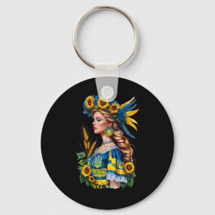 Proud Ukrainian Beauty – Patriotic Ukraine Flag An Keychain