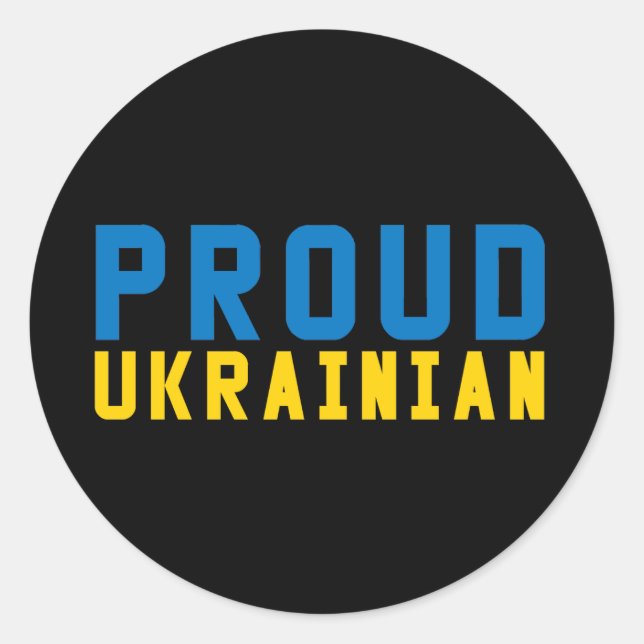 Proud Ukrainian Classic Round Sticker (Front)