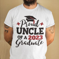 Proud Uncle 2023 graduate black red tassel
