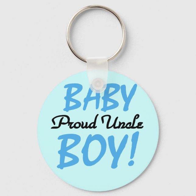 Proud Uncle Baby Boy T-shirts and Gifts Keychain (Front)