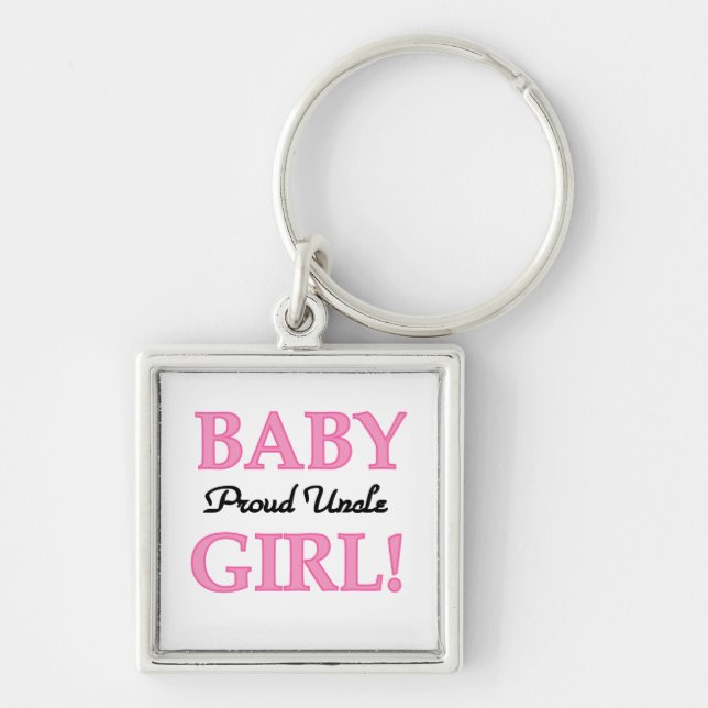 Proud Uncle Baby Girl Gifts Keychain (Front)