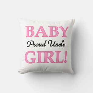 Proud Uncle Baby Girl Gifts Throw Pillow