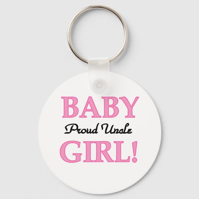 Proud Uncle Baby Girl Tshirts and Gifts Keychain (Front)