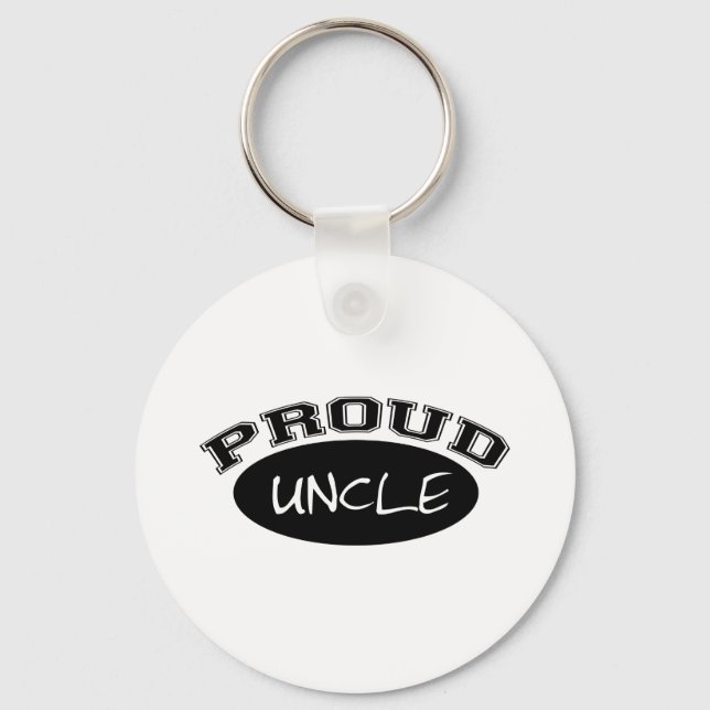 Proud Uncle (Black) Keychain (Front)