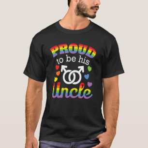 Proud Uncle Gay Nephew Rainbow Pride Flag Lgbtq Fa T-Shirt