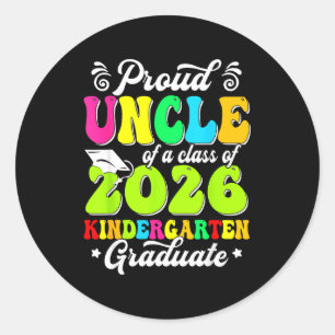 Proud uncle of a class of 2026 graduate senior classic round sticker