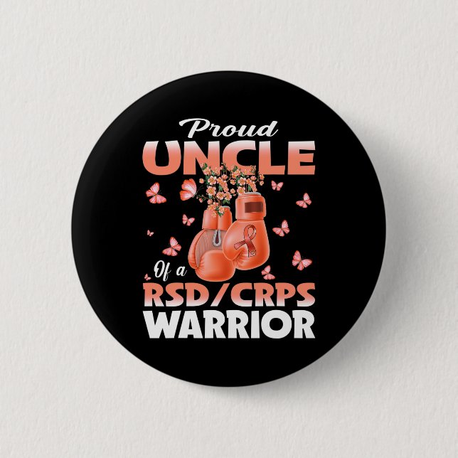 Proud Uncle Of A Rsd Crps Warrior Awareness Boxing 2 Inch Round Button (Front)