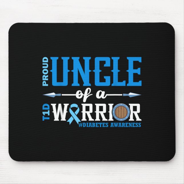 Proud Uncle Of A T1d Warrior Diabetes Awareness Ri Mouse Pad (Front)