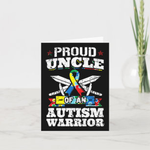 Proud Uncle Of An Autism Warrior Autistic Awarenes Card