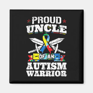 Proud Uncle Of An Autism Warrior Autistic Awarenes Magnet