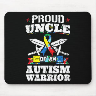Proud Uncle Of An Autism Warrior Autistic Awarenes Mouse Pad