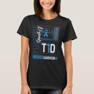 Proud Uncle Of T1d Warrior Ribbon Diabetes Awarene T-Shirt