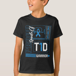Proud Uncle Of T1d Warrior Ribbon Diabetes Awarene T-Shirt