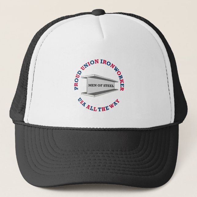 Proud Union Ironworker Trucker Hat (Front)