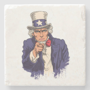 Proud United States of America USA I Want You Stone Coaster