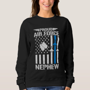 Proud US Air Force Nephew USAF Veteran Flag Americ Sweatshirt