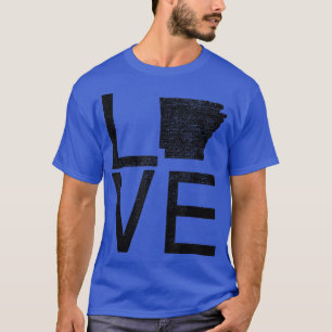 Proud USA Fan State LOVE Map Arkansas T-Shirt