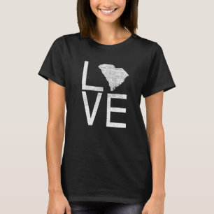 Proud Usa Fan State South Carolina Love Map South T-Shirt