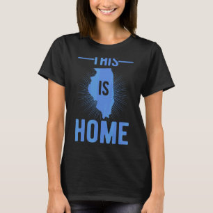 Proud Usa Fan State This Is Home Map Illinois T-Shirt