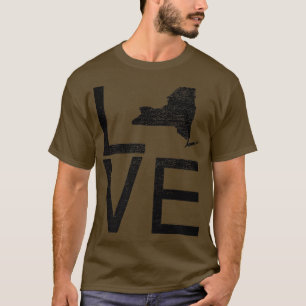 Proud USA Fan StateNew York LOVE Map New York T-Shirt