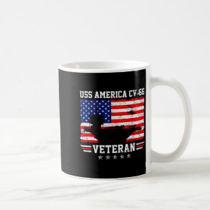 Proud uss america cv-66 veteran flag aircraft coffee mug