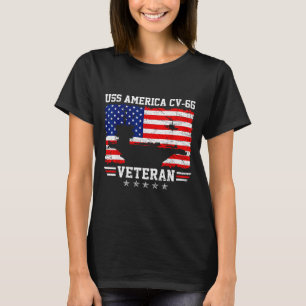 Proud uss america cv-66 veteran flag aircraft T-Shirt