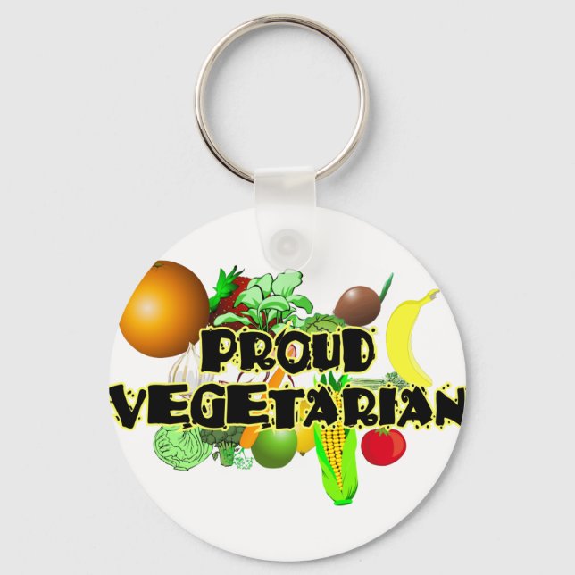 Proud Vegetarian Keychain (Front)