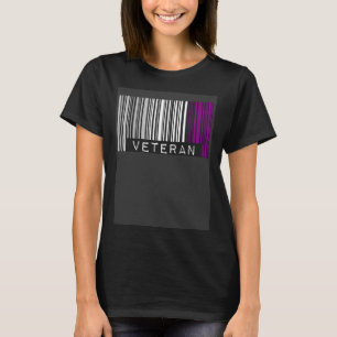 Proud Veteran Asexual Pride Flag Barcode Veterans T-Shirt